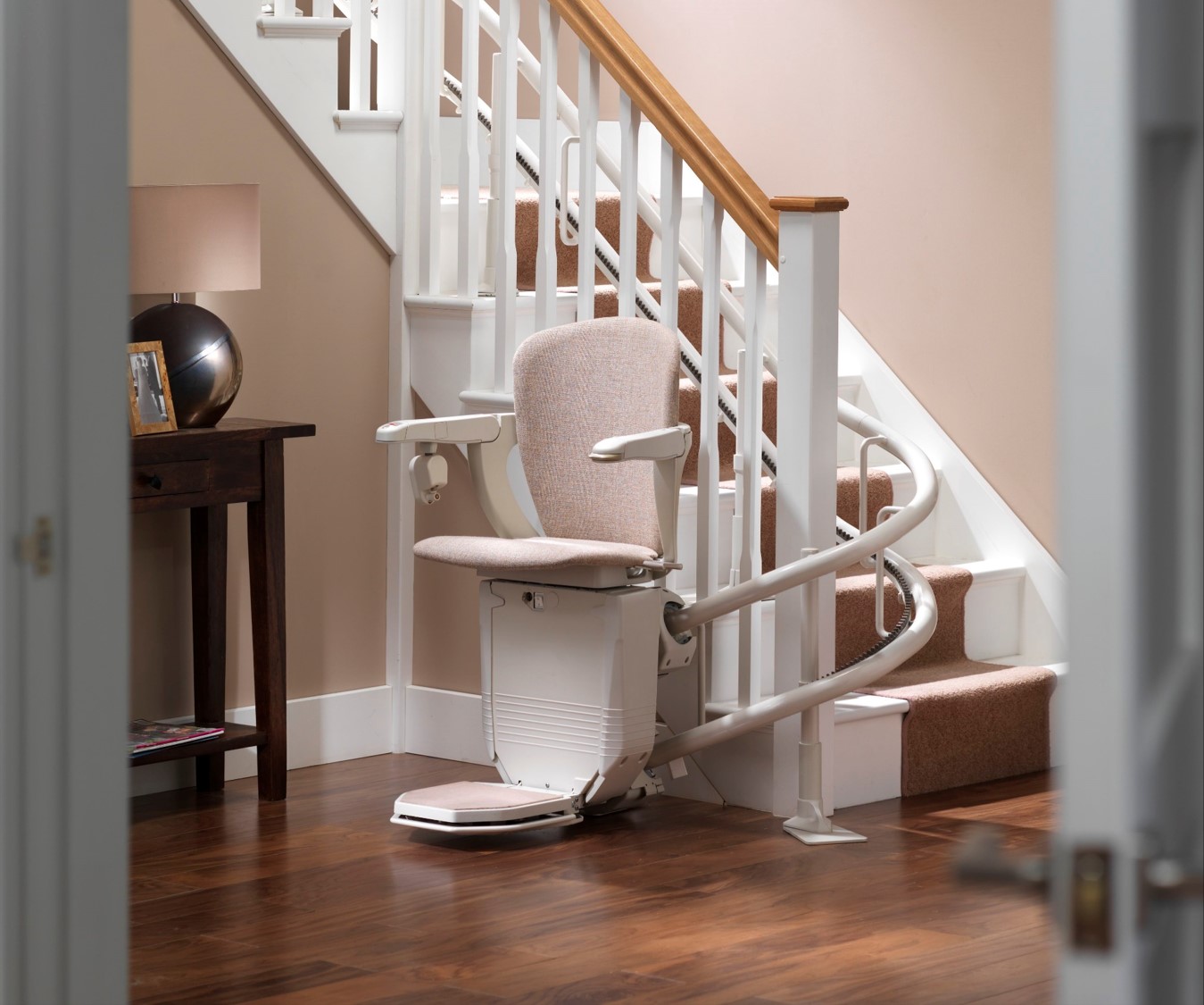 Stannah curved stairlift on the first floor